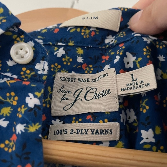J. Crew Secret Wash Shirting 100 2 Ply Slim Fit Floral Button Down Shirt - Picture 3 of 7